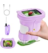 2.4" Screen Pocket Kids Microscope: 1000X Handheld Microscope for Photo and Video - Portable Scie...