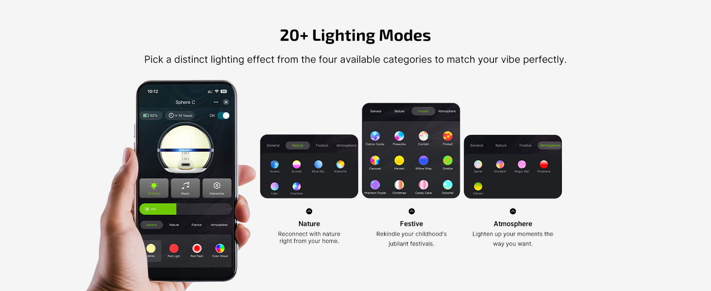 More than 20+ lighting modes with app control