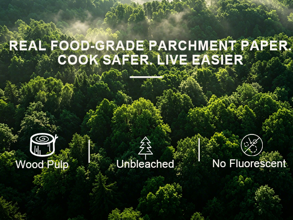 Zufaugc unbleached parchment paper sheets made of natural wood pulp, fluorescent free.