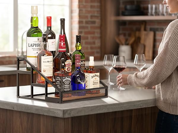 liquor bottle display shelf