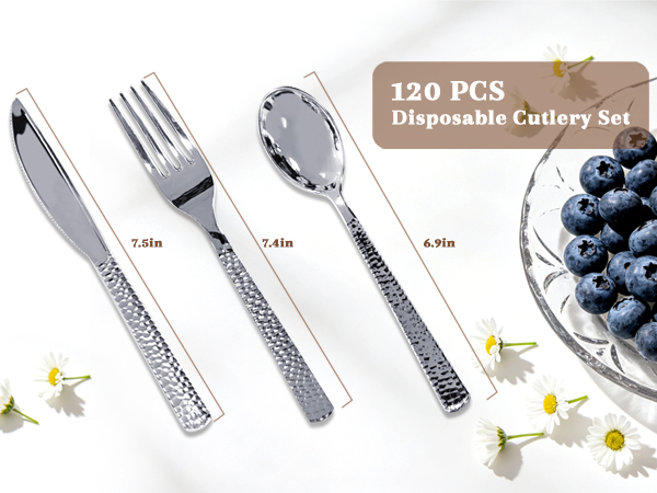 120 Pcs Disposable Cutlery Set