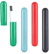4 Pack Toothbrush Cases Travel Toothbrush Holder Portable Toothbrush Container Case Plastic Tooth...
