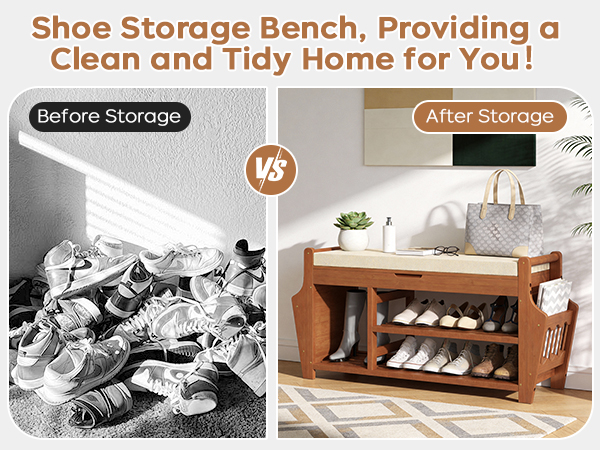 Multi-functional entryway shoe bench