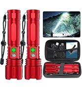 Rechargeable Flashlights High Lumens - 1500 Meters Long Beam Super Bright LED Flash Light with Po...