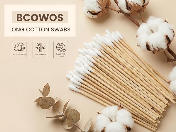 bcowos long cotton swabs