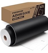 Lzerking Permanent Vinyl - Black 12”x100FT Matte Adhesive Vinyl Roll for Cricut, Silhouette, Came...