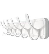 SKOLOO Coat Rack Wall Mount - Scandi-Style Wooden Carved-Block Coat Hook, Wall Coat Hanger with 6...