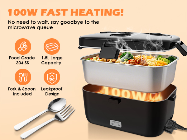100W heated lunch box for men
