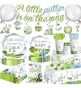 wellspar Golf Baby Shower Decorations for 25 Guests, 191PCS Blue and Green Baby Shower Decoration...