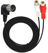 ELNONE 90 Degree RCA Plug to 5Pin Adapter Cable,Professional 5-Pin Din Male to 2-RCA Female Plug ...