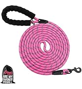 Plutus Pet Long Rope Dog Leash, with Comfortable Padded Handle, Reflective Nylon Heavy Duty Rope ...