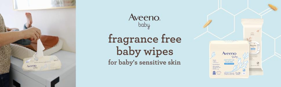 Aveeno Baby Fragrance Free Baby Wipes for Baby Sensitive Skin