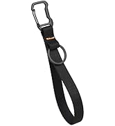 DELSWIN Wristlet Lanyard with Carabiner and Key Ring - Heavy Duty Wrist Key Chain, Black