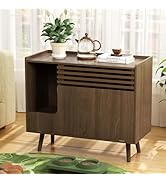 Halitaa Cat Litter Box Enclosure,Mid-Century Modern Hidden Litter Box Furniture with Cat Scratch ...