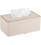 RHCSZ Fashion Leather Tissue Box Holder,Rectangular Tissue Box Cover for Bathroom Dresser Night S...
