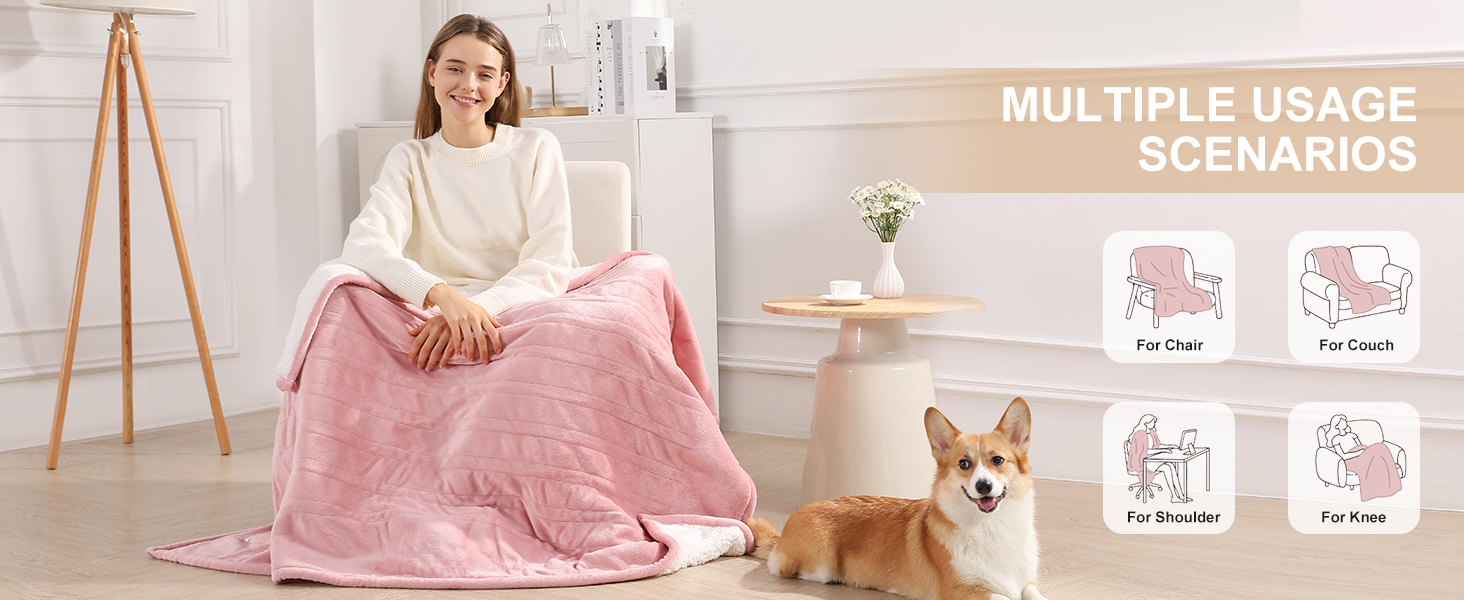 pink heated blanket