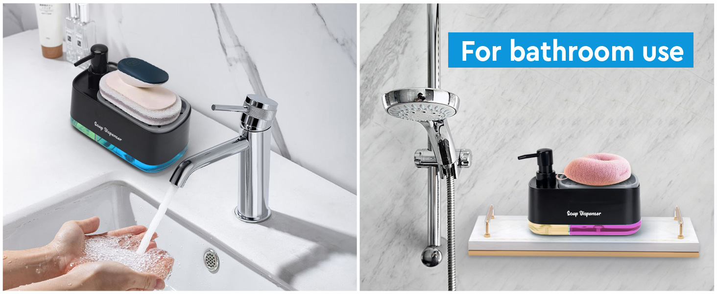 soap dispensers with brush holder for kitchen sink