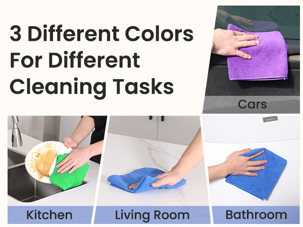 Microfiber Cleaning Cloths,All-Purpose Cleaning Towels,Soft Absorbent Cleaning Rags Kitchen Towels