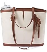 LOVEVOOK Laptop Tote Bag for Women, Lightweight Work Bag with Cup Holder, Waterproof Teacher Nurs...