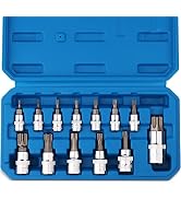 PTSTEL 13Pcs Torx Bit Socket Set T8-T70 CRV Star Sockets 1/4-inch, 3/8-inch & 1/2-inch Drive For ...