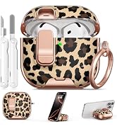 Polislime for AirPods 4 Case, with Safty Lock & Phone Stand for Floral AirPods 4th Generation Cas...