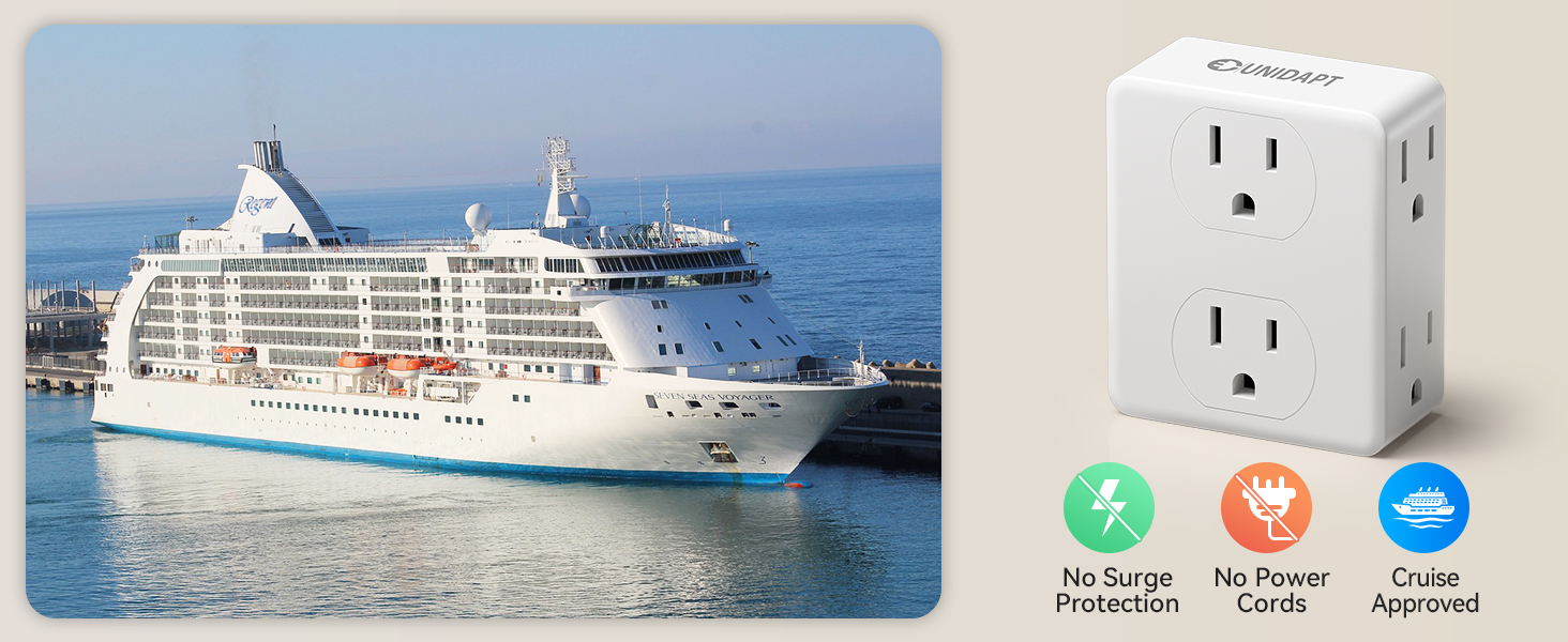 Cruise ship approved travel outlet expander