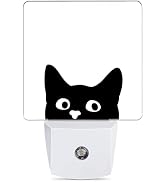 Jopowide Black Cat Cute Dusk to Dawn Night Light, Auto Sensor Lamp Home Indoor Stairway Kitchen C...