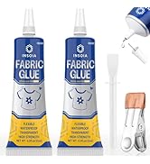 Fabric Glue Permanent, 15MLx2 Food-Grade Clothing Glue, Odor-Free, Dries Clear, Washable Fabric A...