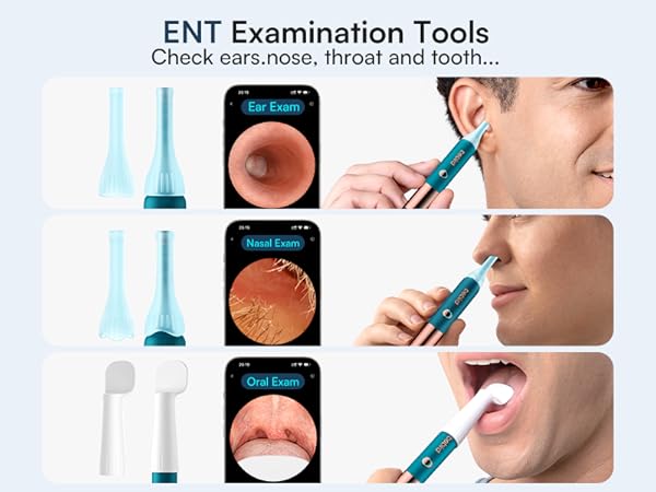 Bonus 3-Piece Inspection Tools, it allows for inspecting ears, teeth, nasal passages, throat, scalp