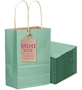 qiqee 24 Pcs Light Blue Mini Paper Gift Bags with Handles 6