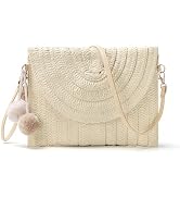 Sightor Straw Clutch Purse for Women Summer Beach Straw Handbag Vacation Woven Envelope Bag