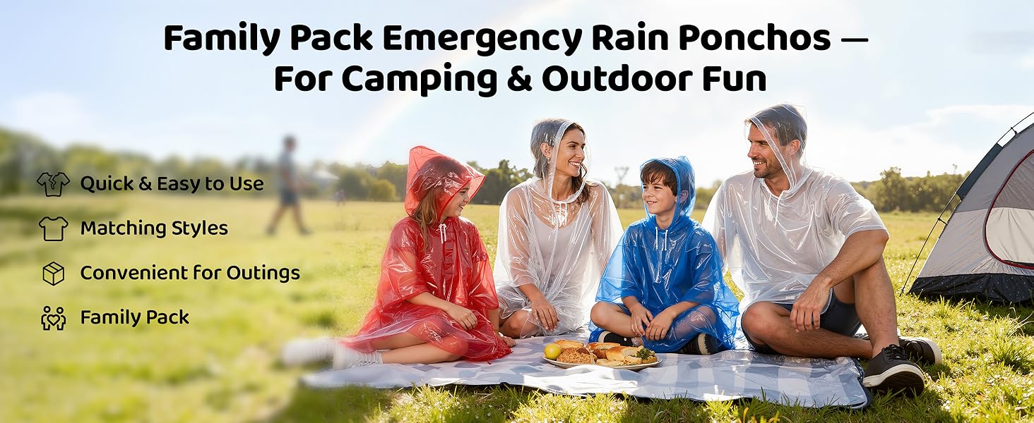 Rain Ponchos Family