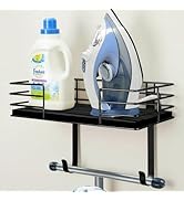 Ironing Board Holder Wall Mount, Metal Ironing Board Hanger with Shelf Laundry Room Decor and Acc...
