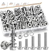 mankk 200PCS Flange Head Bolts Assortment Kit M8x1.25 Bolt (Length 16/20/25/30/35mm) Metric Bolt ...