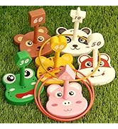 Animal Ring Toss Game Toy Set for Kids, 6 Targets Stands & 36 Rings Combo, Indoor Outdoor Party Y...