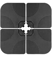 HealSmart 176lb 4Pcs Capacity Heavy Duty Cantilever Offset Patio Umbrella Stand Square Base Plate...
