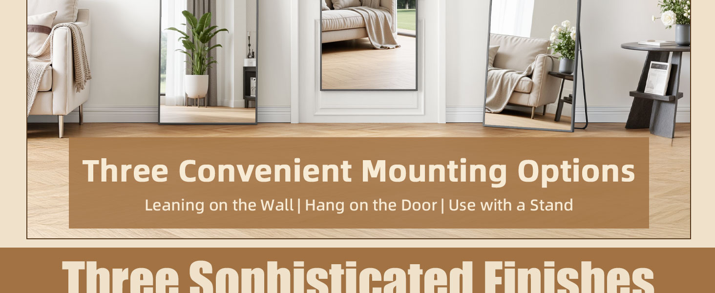 Antok Door Mirror, Full Length Mirror Over The Door, 49'' x 15'' Hanging Mirrors, Wall Mirrors