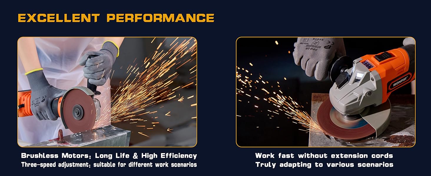 Angle grinder cordless battery lithium brushless motor cutting grinding cut tool power wood metal