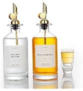 Molimoli 350ml/11.8 Oz Mouthwash Dispenser For Bathroom With Cups Reusable, Mouthwash Decanter, M...