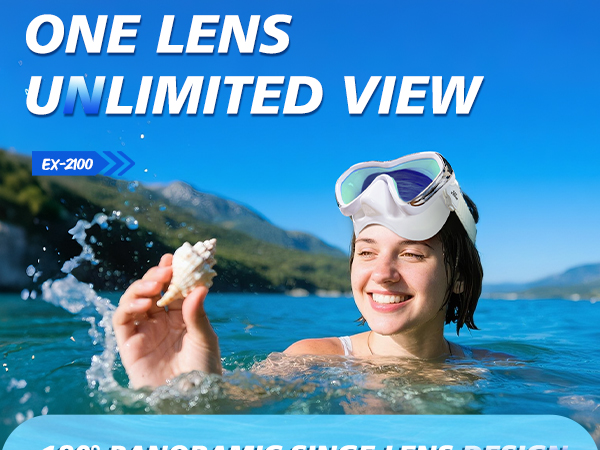 Scuba Diving Mask Snorkel Goggles, Adult Mirror Swim Mask Single Lens Swim Goggles wIith Nose Cover