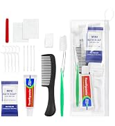 Xuezoioy 5 Sets Personal Hygiene Kit Bulk,9-in-1 Green Disposable Toothbrushes with Toothpaste Fl...