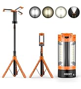 OGERY Rechargeable 10000mAh Camping Light with Stand 6.5 ft Max Height, Cordless Work Light with ...