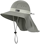 Sukeen Cooling Sun Hat for Men Women UPF50+ Wide Brim Fishing Hat with Neck Flap Adjustable Folda...