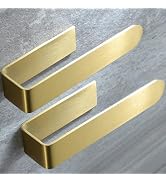 Taozun Gold Towel Bar Adhesive 2 Pack Brass Finish | No Drill, Strong Hold, Brushed Brass Finish,...