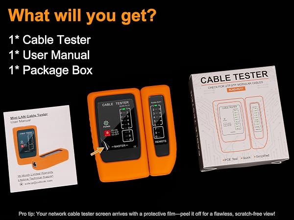 Network Cable Tester and Ethernet Tester for Cat5/Cat6 Cable