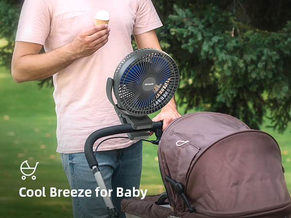 Koonie 10000mAh Rechargeable Portable, 8-Inch Battery Operated Clip on Fan