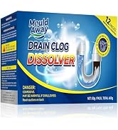 Drain Clog Remover for Sink & Shower, Dissolves Hair, Grease, Soap Scum & Paper, Powerful Bleach-...