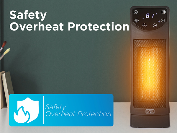 BLACK+DECKER Oscillating Space Heater, Portable Heater with Remote Control