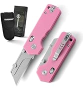VIRENKNIFE Folding Utility Knife,Pocket Knife with G10 Handle,Quick Change Box Cutter with Rail L...