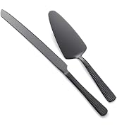 Seeshine Black Cake Cutter Set, Stainless Steel Cake Cutting Utensils Include 13-inch Cake Knife ...